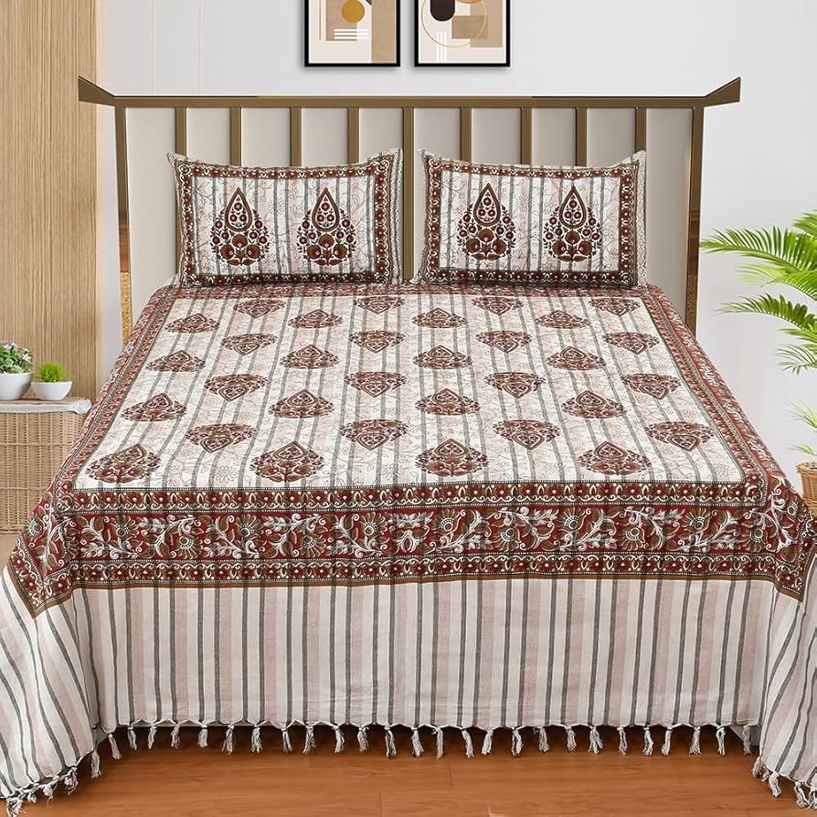 Traditional Indian Handloom Bed Sheet