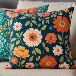 Floral Design Pillow Cover